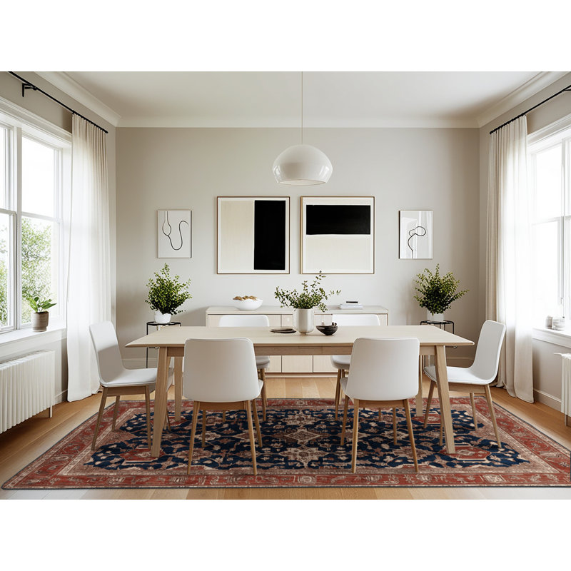 Machine Washable Persian Brown Area Rug, Rectangle 7' x 10'