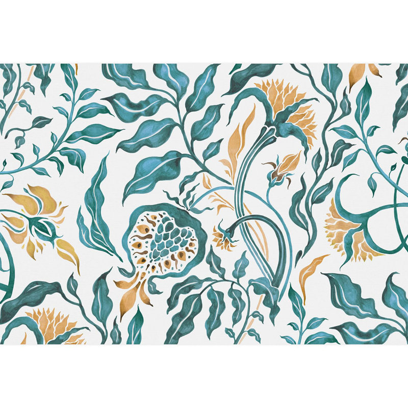 Abstract Floral Floral Border, 192" L x 132" W