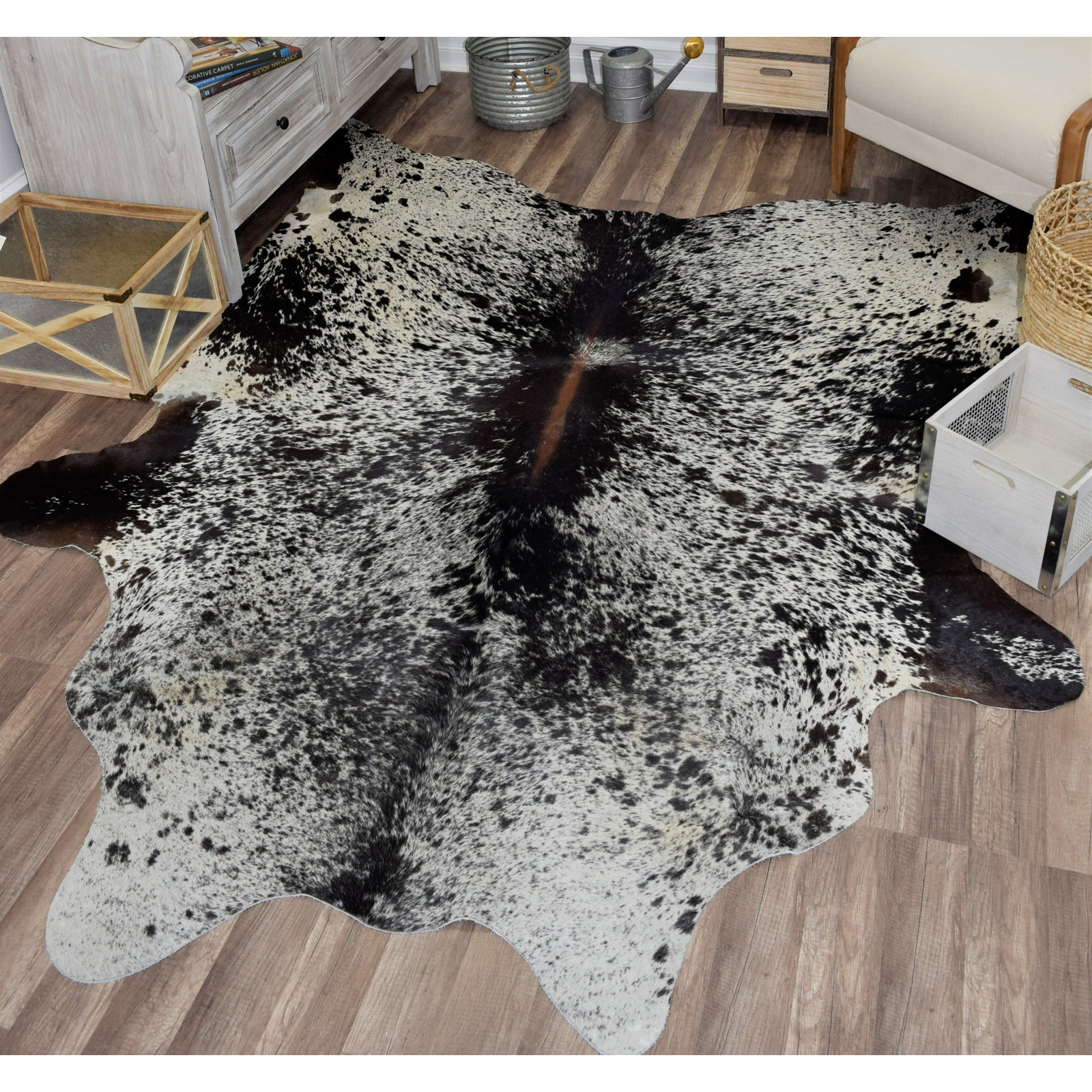 Charlize Salt Pepper Handmade Cowhide Rug, 6' x 8'