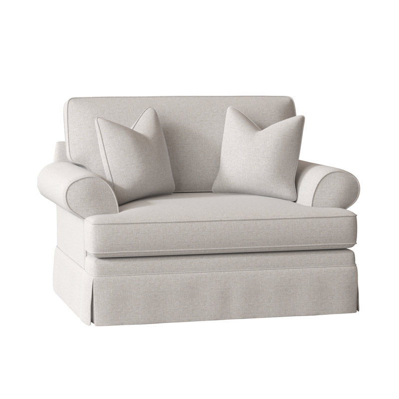 Brookner Upholstered Armchair, Drusky Ivory Sustain® Basketweave