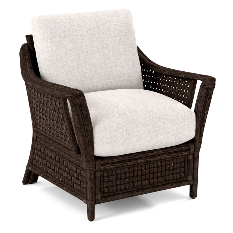 Boca Upholstered Armchair, White Sugar Performance; 0863-91, Java