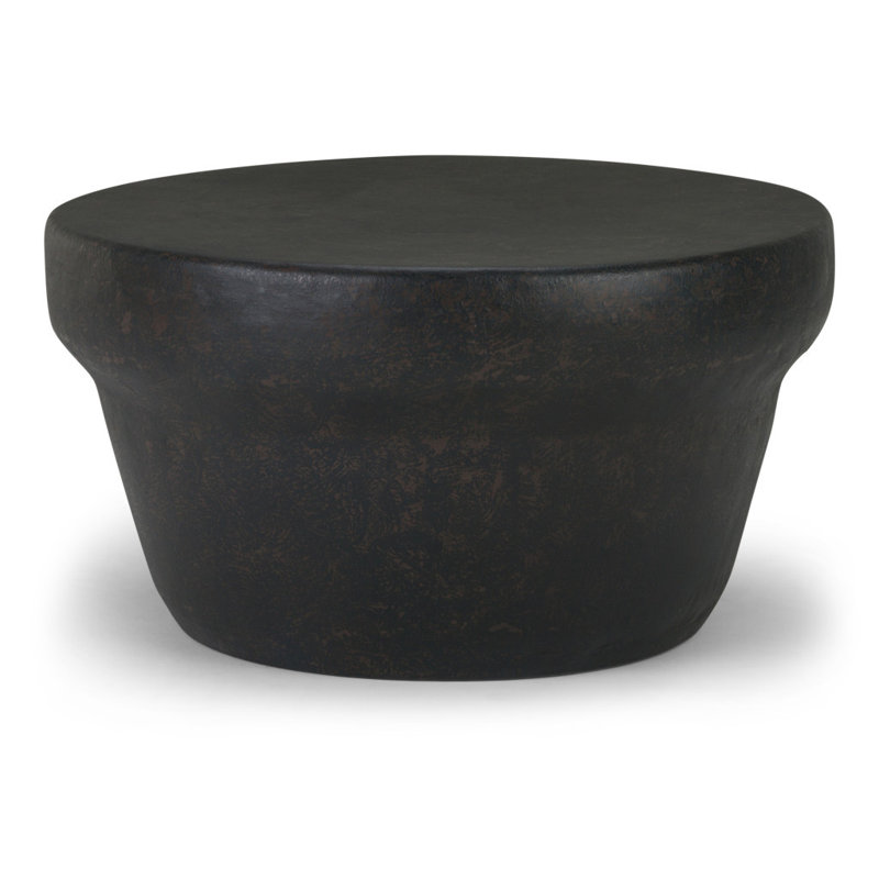 18" Bronze Metal Round Drum End Table