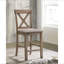 Ensemble de 2 chaises rembourrées en lin à hauteur de comptoir-1517879223