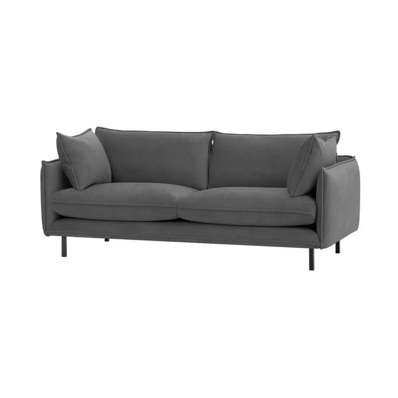 Neshay 3 Seater Velvet Sofa, Grey
