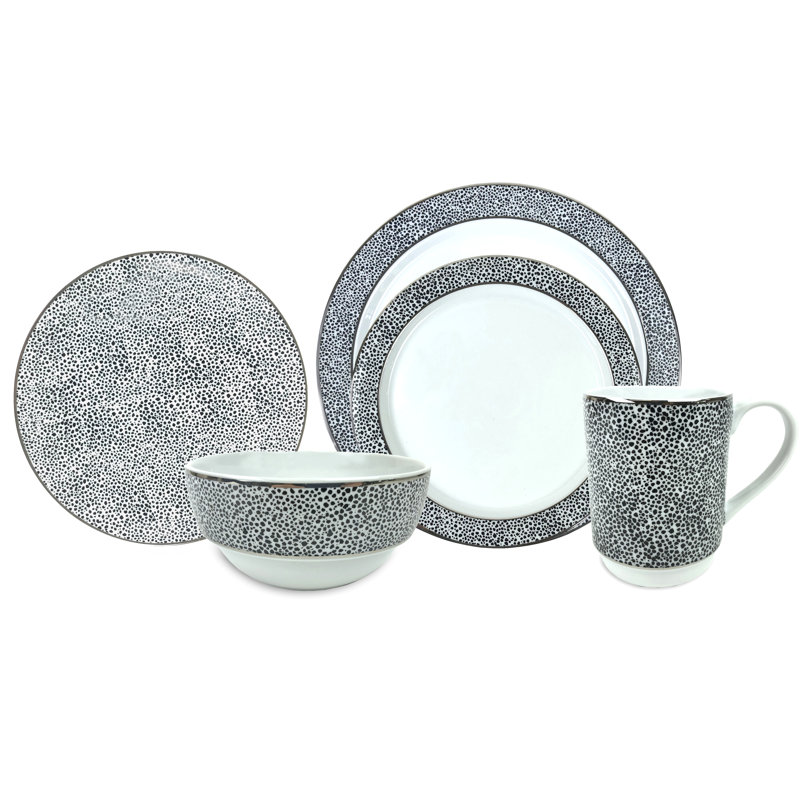 Panthera 7.75" Canape Plate, Black
