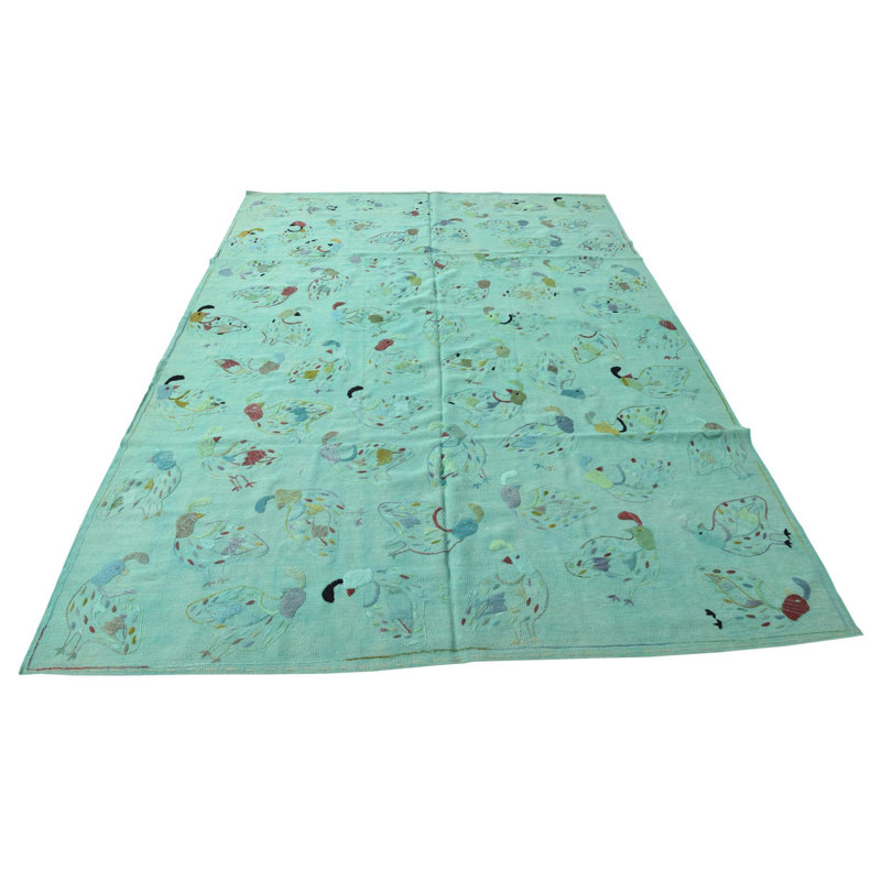 Tapis 6 po x 9 po turquoise