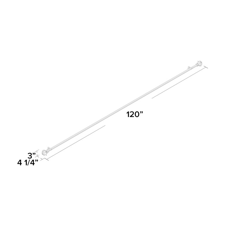 Kamath Steel Adjustable Single Curtain Rod, Brushed Nickel