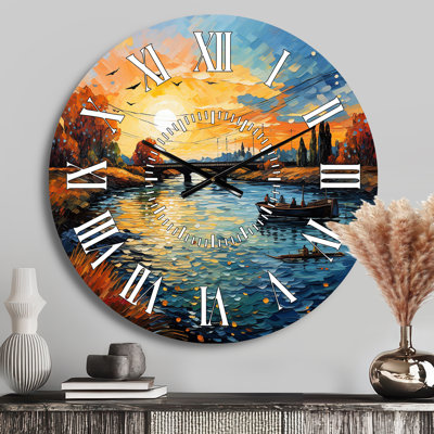 Vangogh The Bridge At Arles II - Vangogh White Face Wall Clock