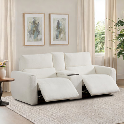 Upholstered Zero-gravity Power Reclining Sofa with Console