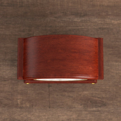 Break Traditional Analogue Alder Wood Quartz Movement / Crystal Tabletop Clock in Mahogany