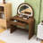 Makeup Vanity Table with Touchscreen Lighted Mirror and Drawer for Bedroom-1184630440