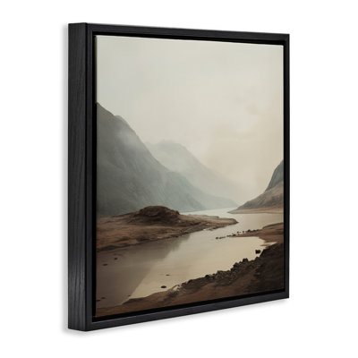 «River's Edge with Fading Cliff», art mural sur toile flottante brune, design par Lazar Studio