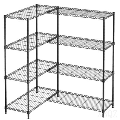 4 Tiers Storage Shelves Load 1200 LBS, Metal Shelving Wire Metal Shelving Unit Shelves for Storage Adjustable Garage Shelving for Pantry Kitchen Garag