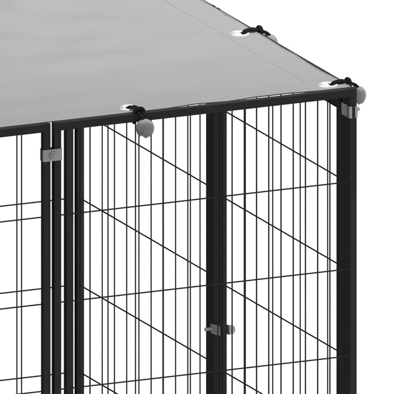 Continuum 110cm H PE, Powder-coated Steel Kennel With Door, Black
