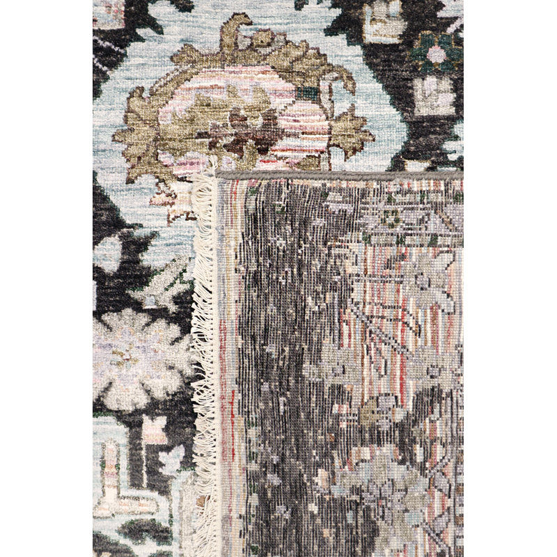 Hand Knotted Viscose Floral Indoor Rug