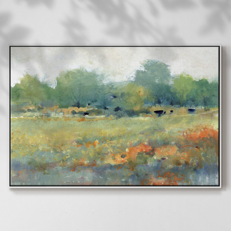 "Paysage terrestre II", reproduction sur toile encadrée, Blanc, H 25 po x l 37 po x P 2 po