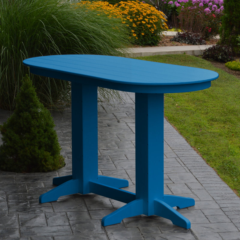 Nettie Oval Outdoor Dining Table , in. W 33'' in. D, Blue, 33" W x 72" L x 42" H