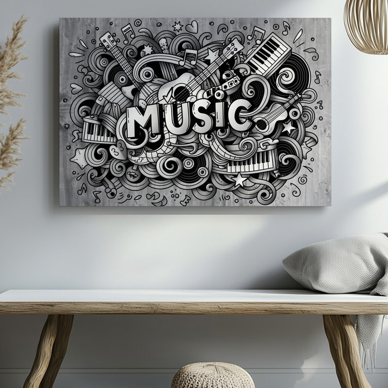 Reproduction d'art sur toile, "Doodle", complexe et complexe, H 30 po x l 30 po