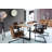 Acacia Rectangular Solid Wood Top with Steel Base Dining Table-1329187558-1329187567-1329187563