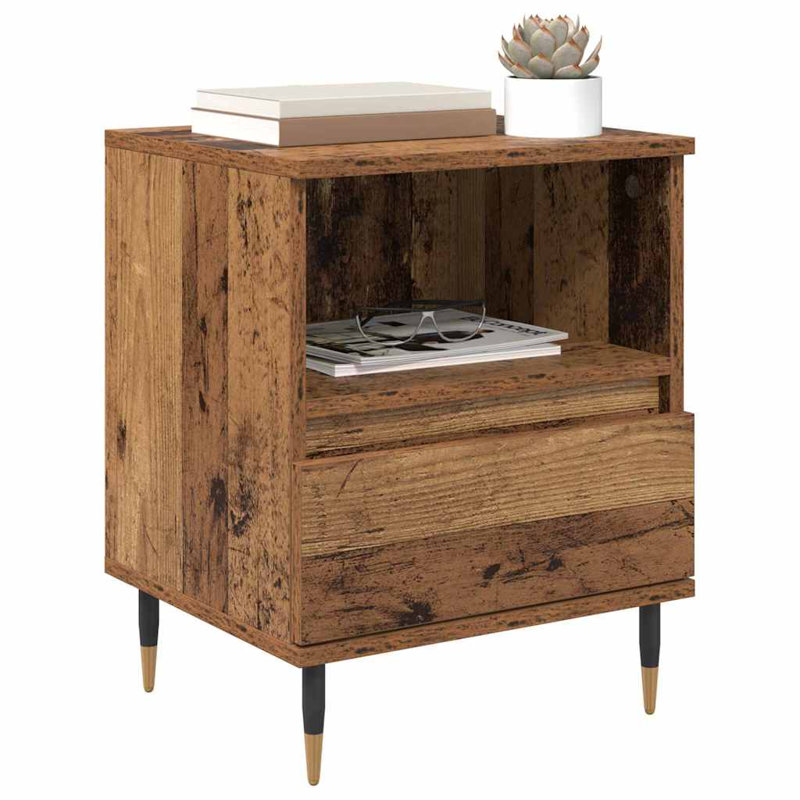 40cm W Manufactured Wood Bedside Table, Old Wood