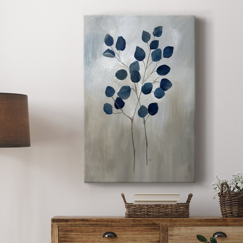 Feuillage indigo II - Cavas enveloppés de galerie, H 36 po x l 24 po