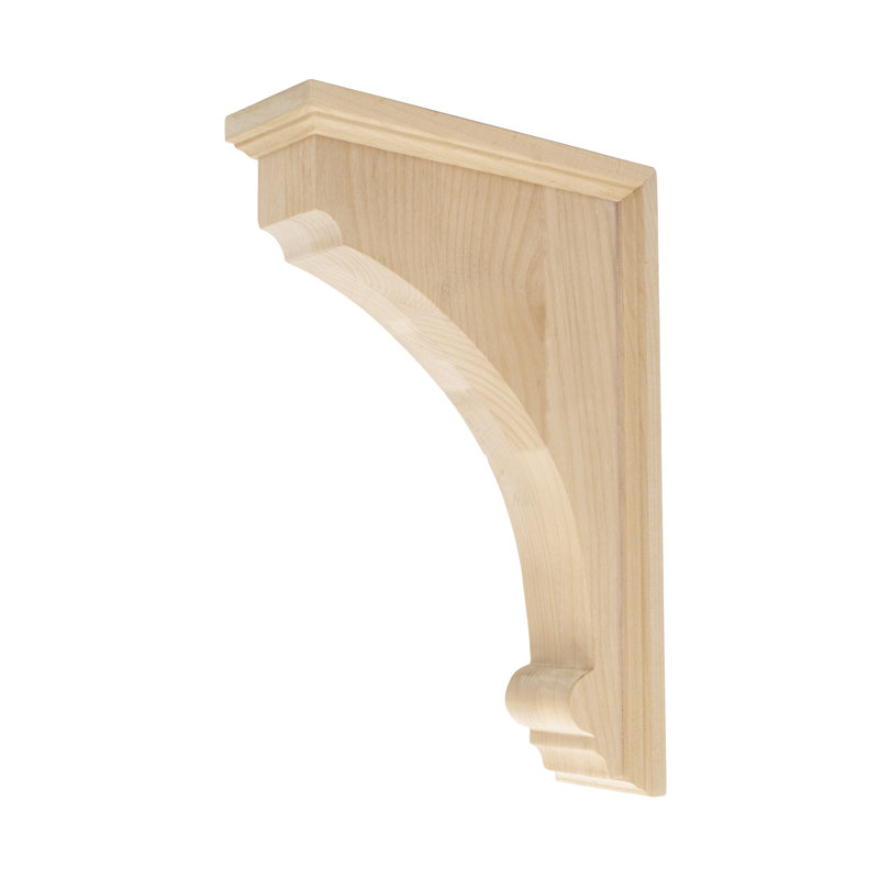 14" Unfinished Alder Traditional Solid Wood Bracket Corbel