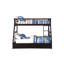 Lit superposé simple TG / grand avec rangement et 2 tiroirs, configuration convertible, système de lattes, façade avant, garde-corps pleine longueur, conception de tiroir français, boiserie en pin, capacité de poids de 220 lb,
