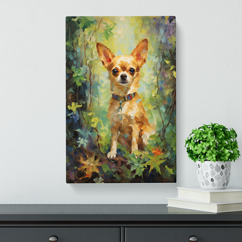 Chihuahua Impressionism - Wrapped Canvas, 50cm H x 35cm W x 3cm D