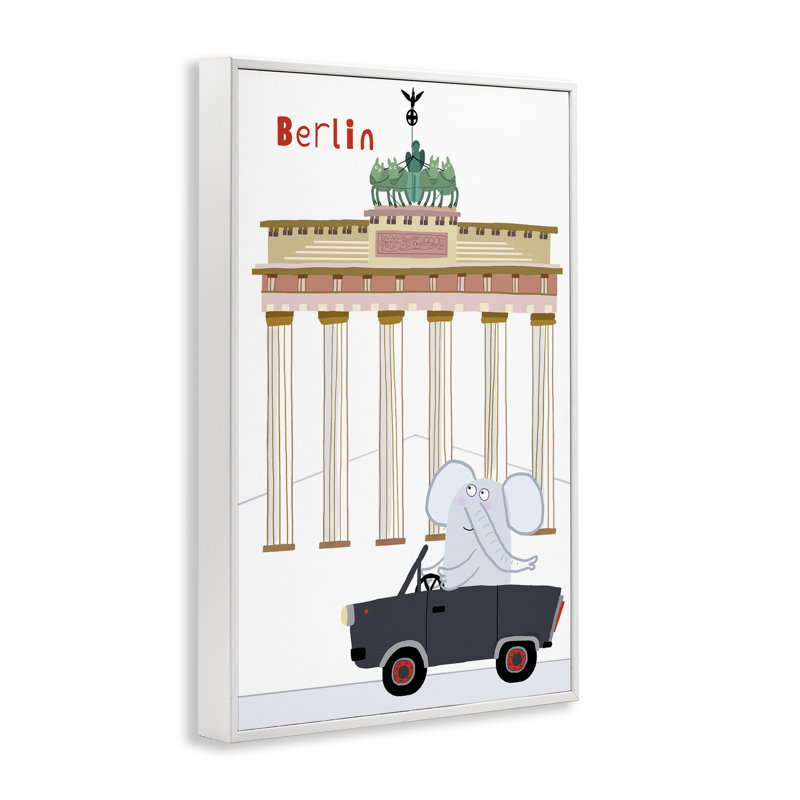 Éléphant et architecture de Berlin, estampe numérique, design par Carla Daly, H 24 po x l 16 po