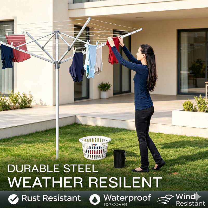 Heavy duty Rotary Washing Line Outdoor, 60 Meter