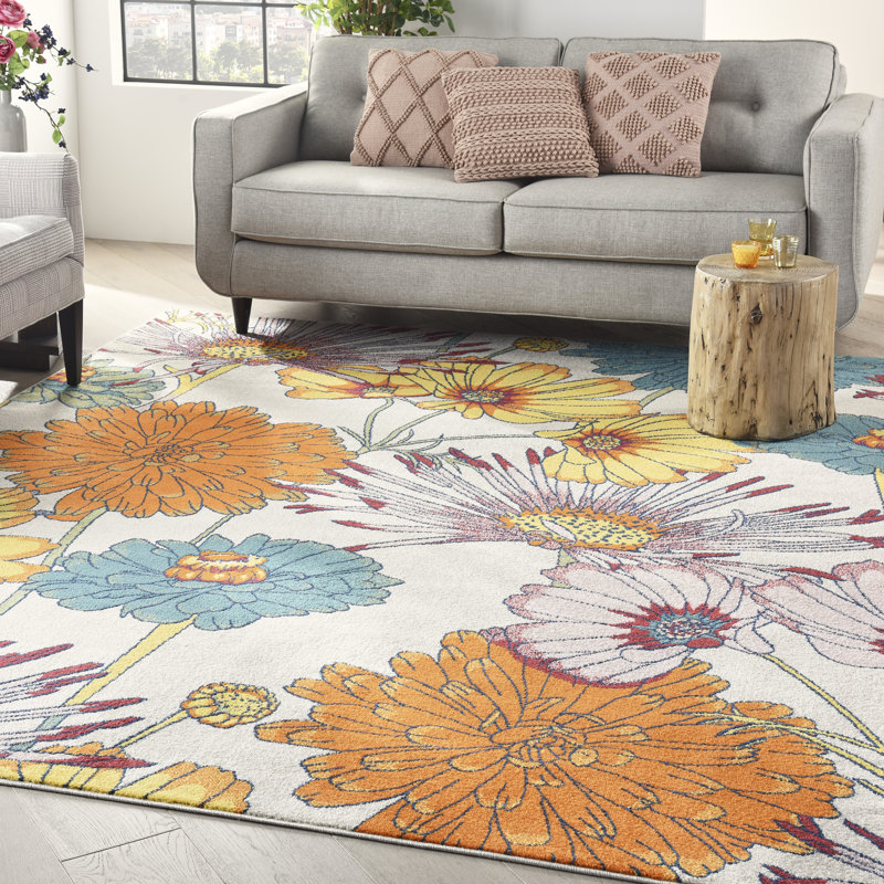 Abruscato Floral Indoor Rug, Rectangle 7'10" x 9'10"