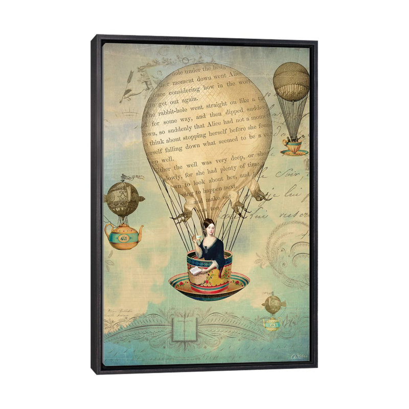 «The Poet» par Catrin Welz-Stein - impression d'art graphique, H 48 po x l 32 po x P 1,5 po, Toile avec cadre noir patiné