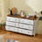 Dresser for Bedroom, 6 Drawer Dresser with Wide Drawer and Metal Handles Dresser, Wood Dressers & Chests of Drawers for Hallway, Entryway.