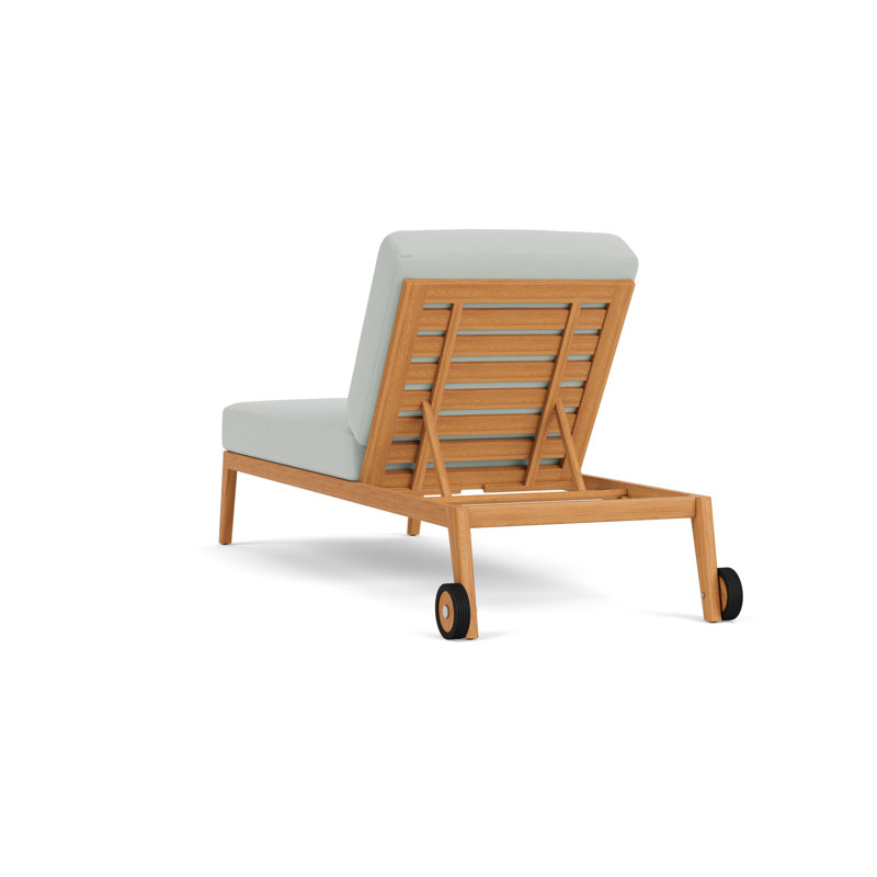 Alpine Outdoor Teak Chaise Lounge, Callen Celadon