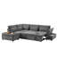 Canapé modulaire coulissant modulaire de 107 po de style contemporain en forme de L avec sièges larges, repose-pieds à rangement libre-1961233223