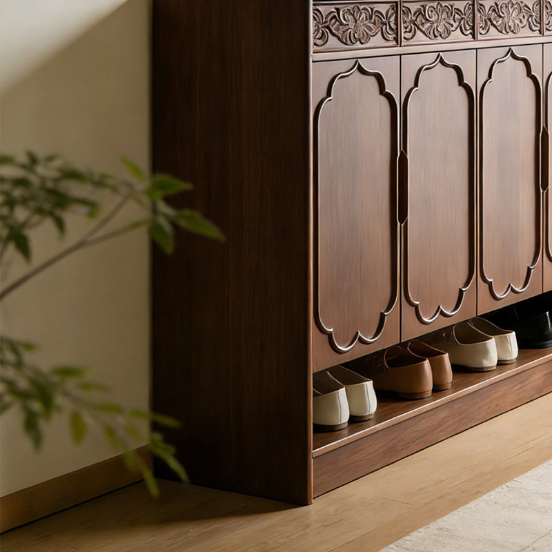 Retro large capacity storage shoe cabinet