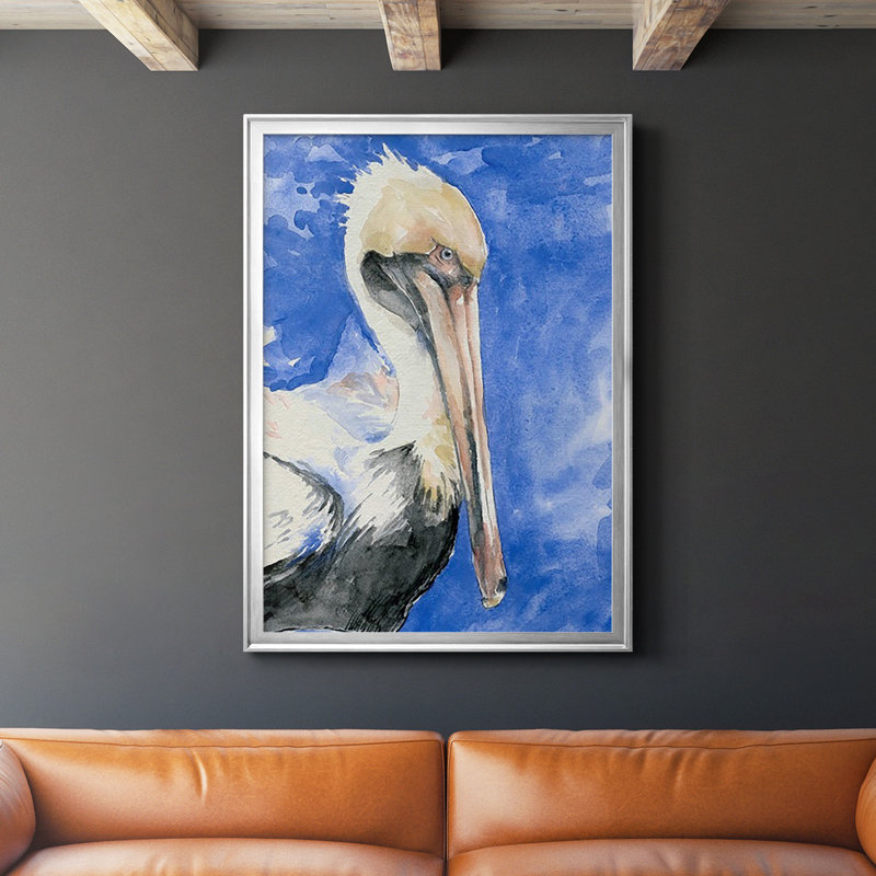 Pelican Pool I, reproduction d'art encadrée, H 24,5 po x l 18,5 po x P 1 po, Argent