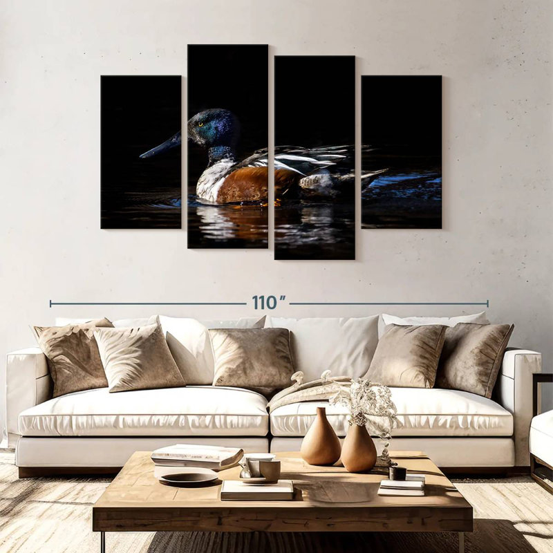 Brampt Northern Shoveler Duck, 54" H x 84" W