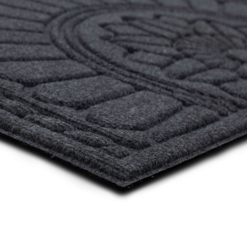 Tapis de porte extérieur antidérapant en caoutchouc recyclé Amoura, Fumée