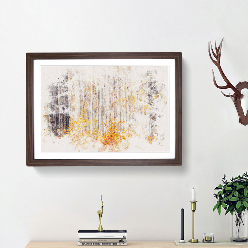 Orange Forest - Framed Print, Walnut Framed, 62cm H x 87cm W x 2cm D