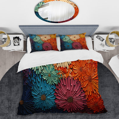Ensemble de housse de couette en microfibre / polyester Mid-Century Sunburst Serenade III Bedding