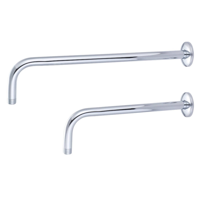 Bras de douche mural de type L avec bride, Chrome poli