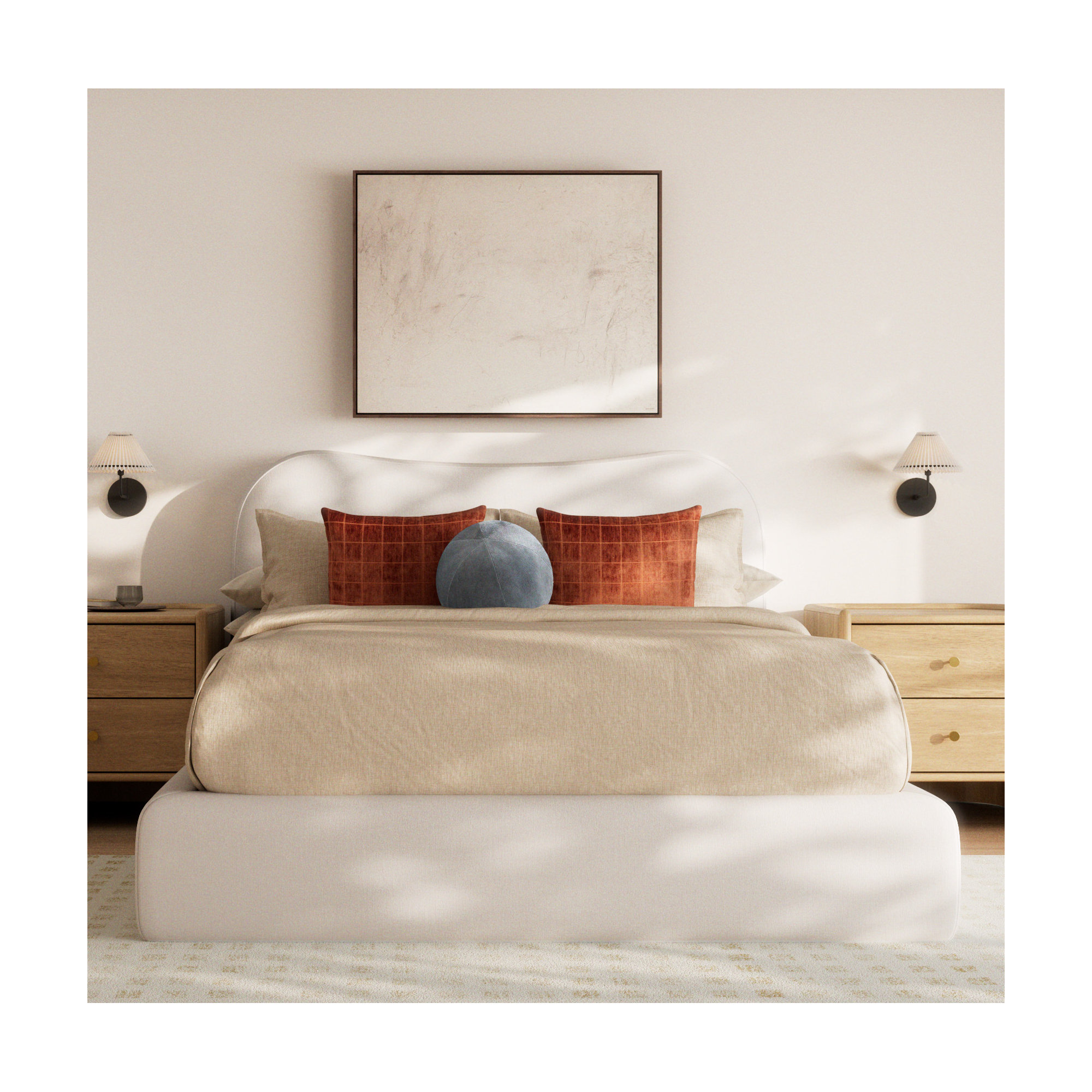 Boseman Linen Blend Duvet Cover Set, Twin Duvet Cover + 1 Standard Pillowcase, Beige