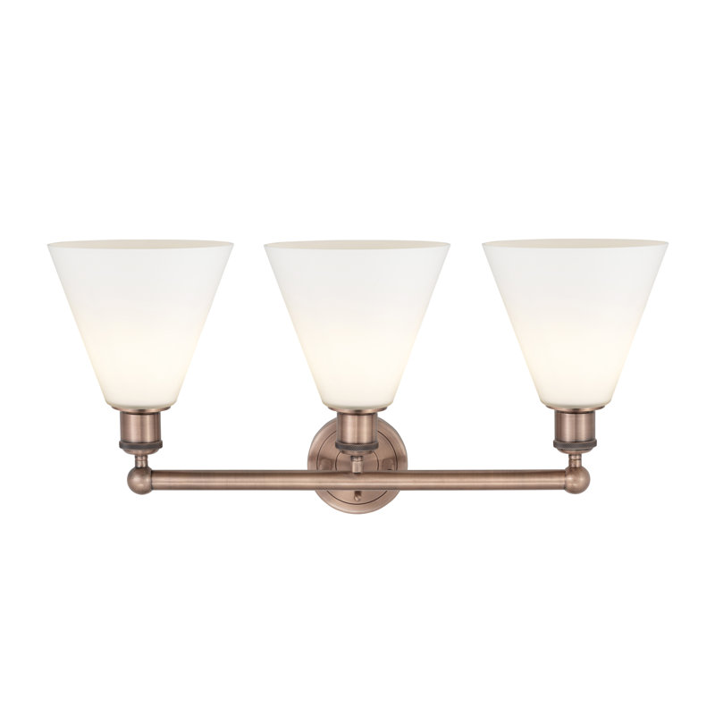 Beva 3 - Light Dimmable Vanity Light, Matte White, Antique Copper