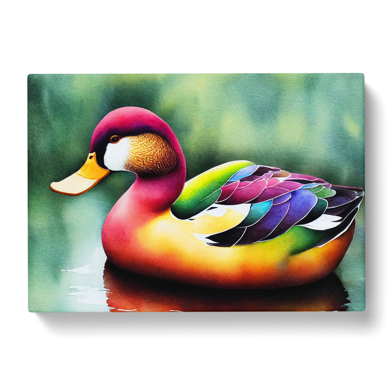 Duck Watercolour Vol.1 - Wrapped Canvas, 35cm H x 50cm W x 3cm D