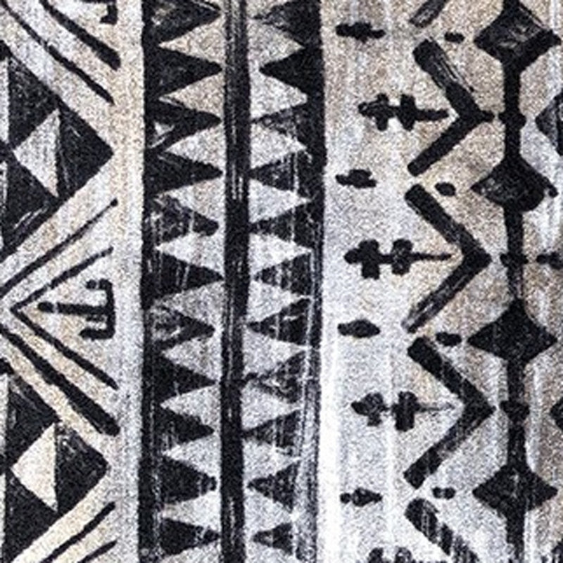 Tapis de couloir lavable aztèque noir et gris 2 po x 6 po