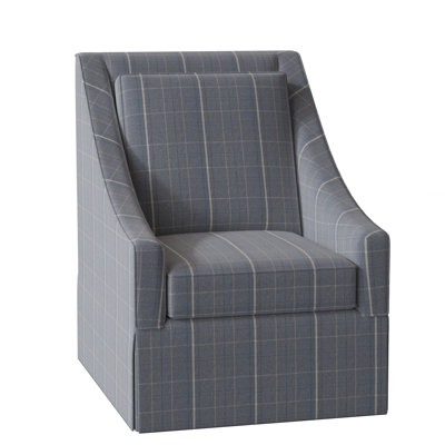 Teagan Upholstered Slipcovered Swivel Armchair by Braxton Culler