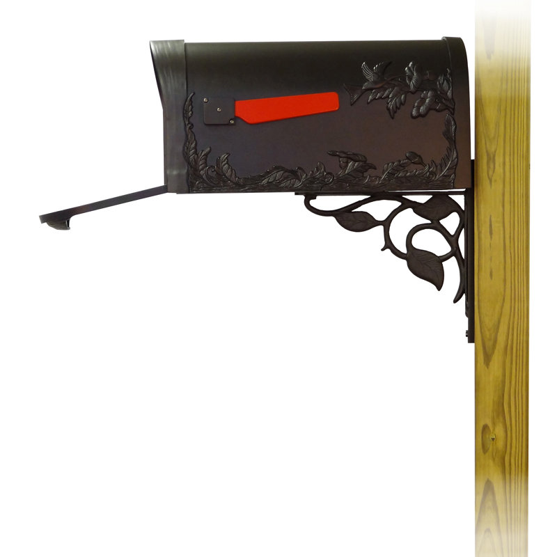 Hummingbird Aluminum Post Mounted Mailbox