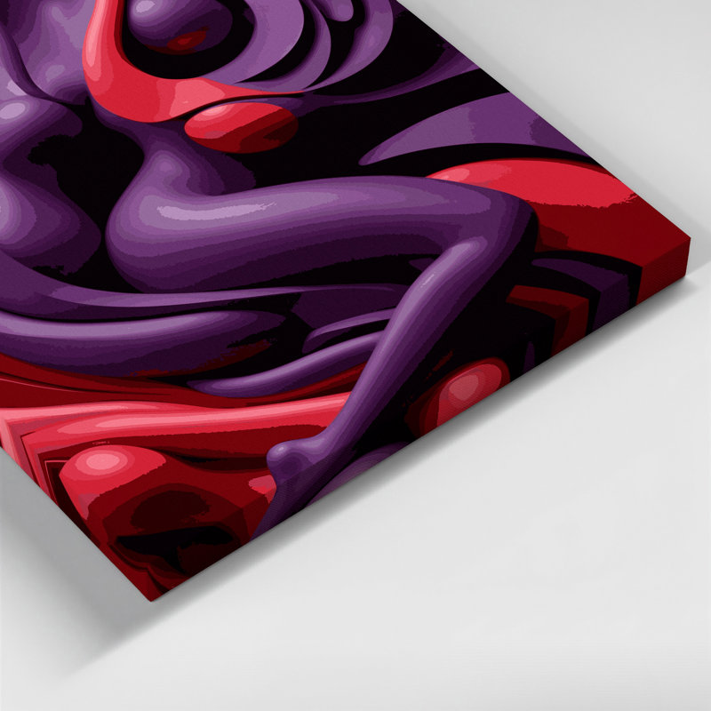Art mural abstrait sur toile 74 mauve, H 32 po x l 32 po