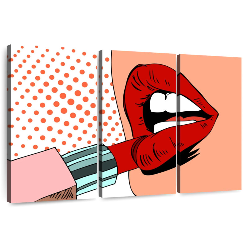 Shuttleworth Retro Pop Red Lips, 24" H x 38" W